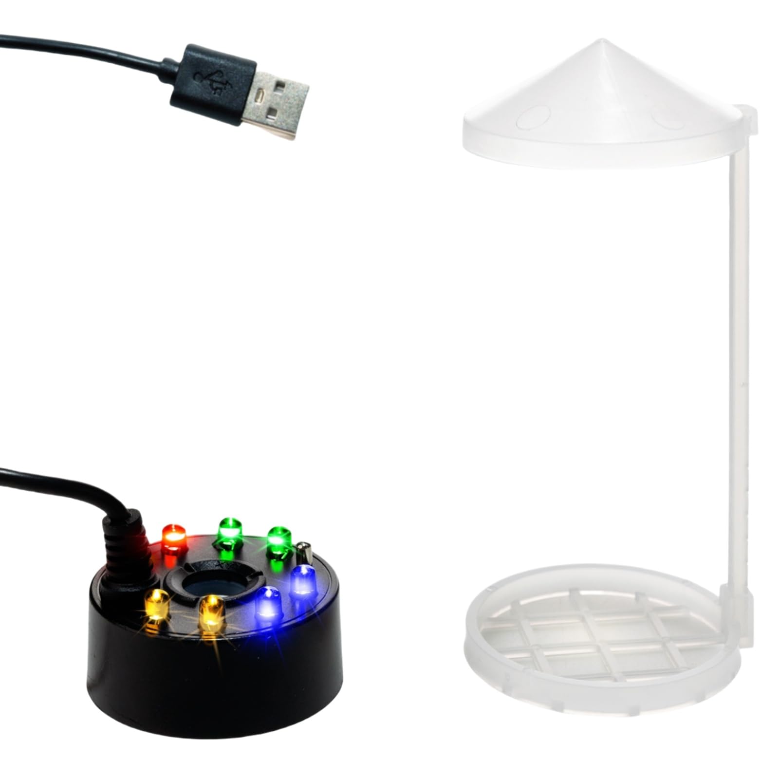 USB Mist Maker Fogger with 8 LED Lights & Splash Guard Ultrasonic Air Humidifier
