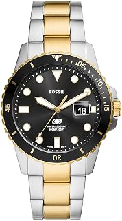 Fossil Blue Watch for Men, Quartz Movement with Stainless Steel or Leather Strap