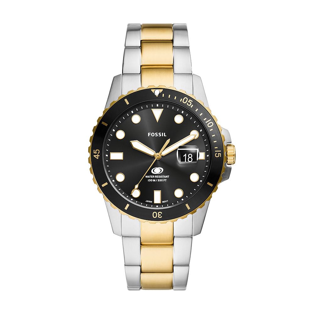 Fossil Blue Watch for Men, Quartz Movement with Stainless Steel or Leather Strap