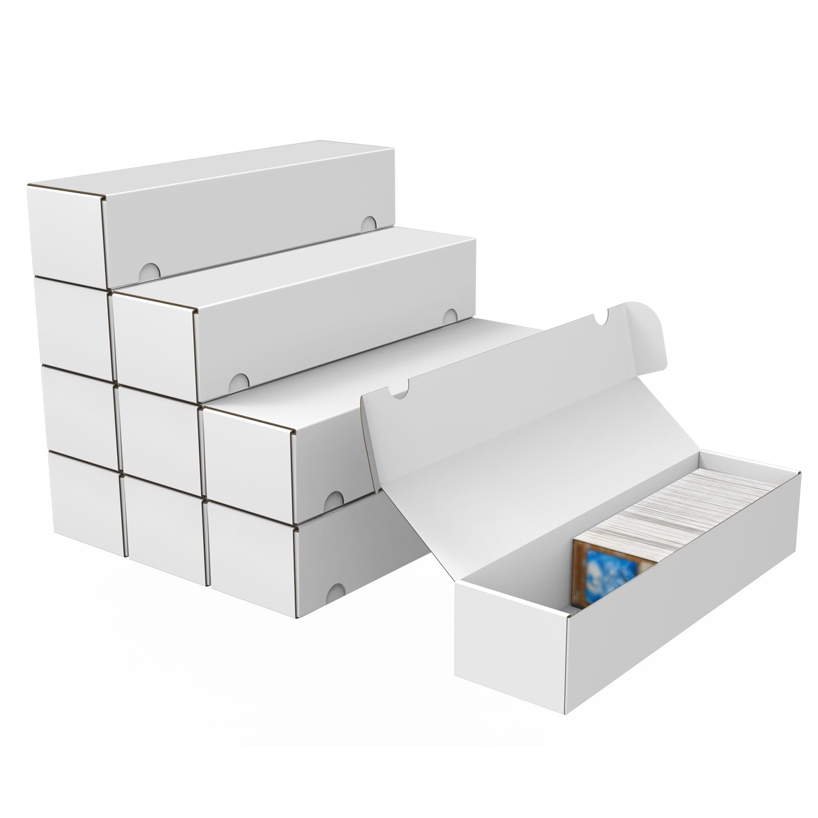 Trading Card Storage Box, 10-Pack 1100 Count White Corrugated Cardboard Box | Bu