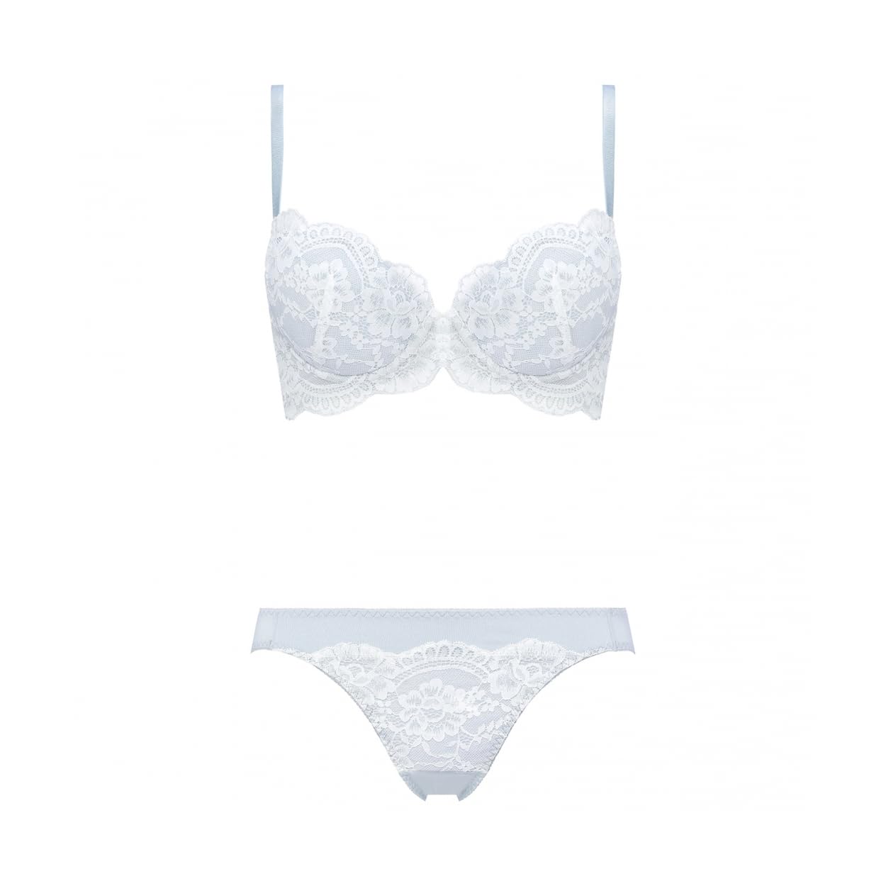 Amo Style 10219788 Daily AMOSTYLE 3/4 Bra & Shorts Set, Lace Rubber, Natural, Co