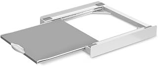Meliconi Torre Evo L60, Overlay Kit Washer Dryer | Pre-assembled support with removable wooden shelf, safety strap included, load capacity 250 kg, Made in Italy, white