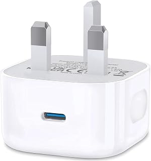 USBC Fast Charger Plug UK, USB Type C Plug Phone Fast Charge Head for iPhone 17 Pro Max Air 16e 16 Plus Pro Max 15 14 13 12 11 SE XR XS 8, Apple Watch iPad Pro Mini Air,USB-C Port Wall Charging Plug