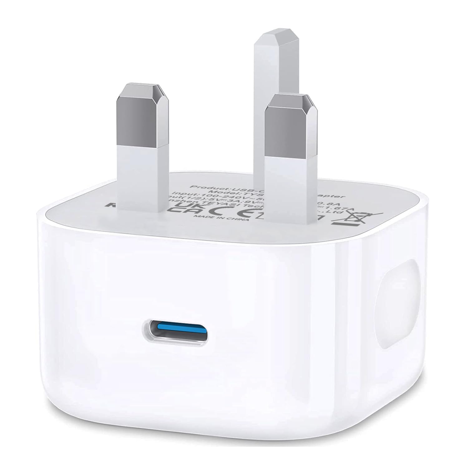 USBC Fast Charger Plug UK, USB Type C Plug Phone Fast Charge Head for iPhone 17 