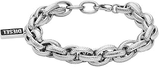 Diesel Bracelet homme en acier inoxydable avec fermoir mousqueton