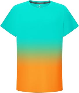 DEVOROPA Youth Boys Rash Guard Swim Shirt Short Sleeve UPF 50+ Sun Shirts Lightweight Quick Dry Kids Surf Swimsuit