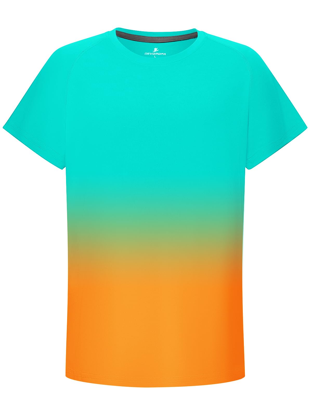 DEVOROPA Youth Boys Rash Guard Swim Shirt Short Sleeve UPF 50+ Sun Shirts Lightw