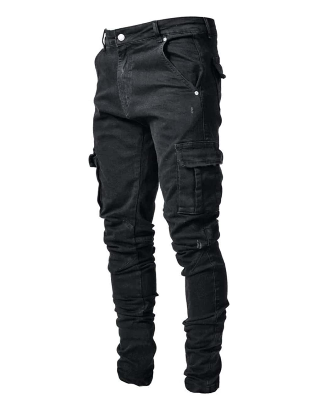 HUNGSON Men's Slim Fit Stretch Jeans Ripped Skinny Jeans for Men, Distressed Str