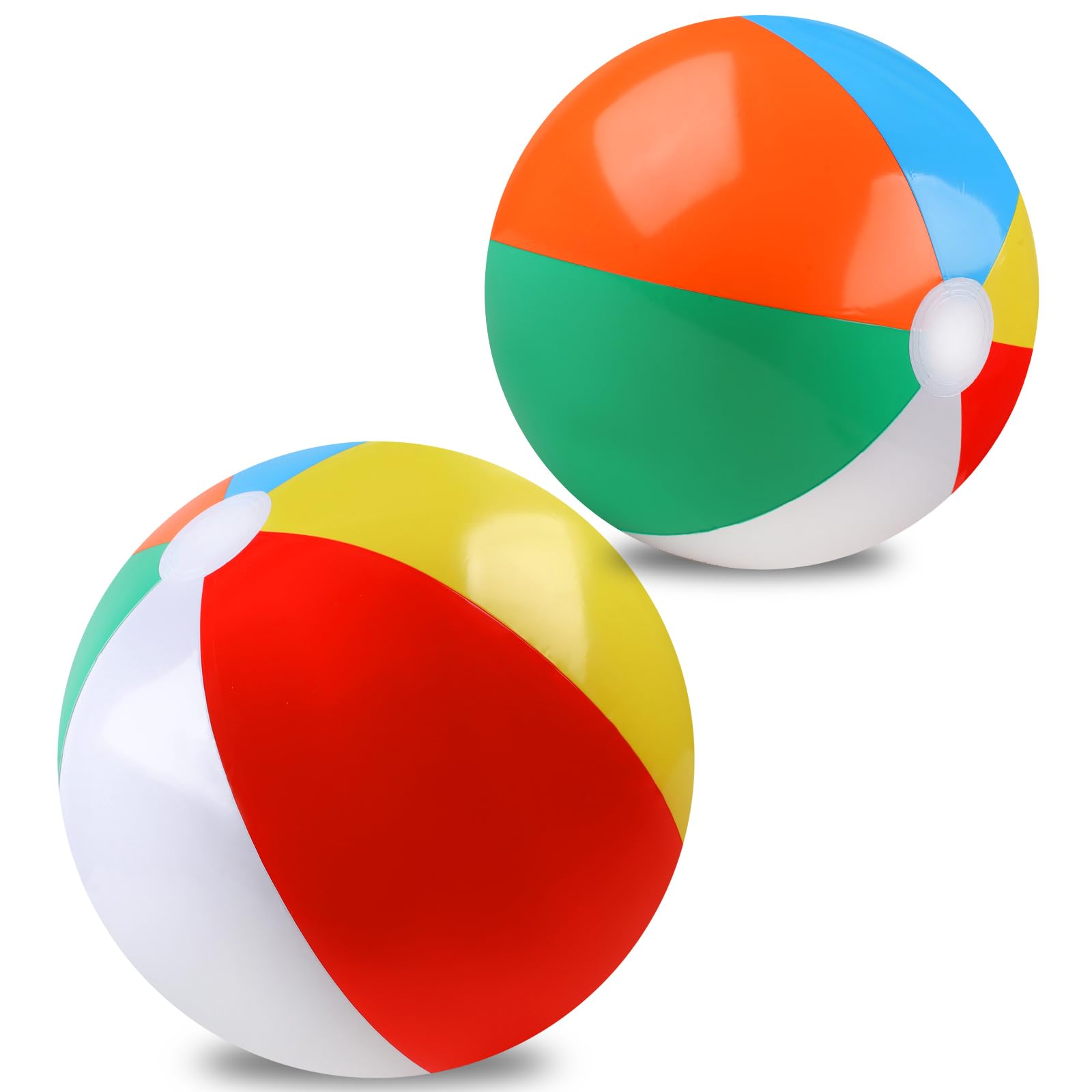 REGUICORP 2 Pack Beach Balls, 20 Inch Beach Balls, Rainbow Color Pool Toys Pool 