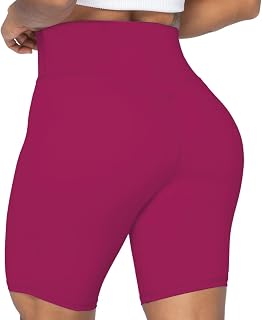 Sunzel Women's Cycling Shorts High Waist Seamless Front Yoga Workout Gym Bicycle Shorts Abdominal Control