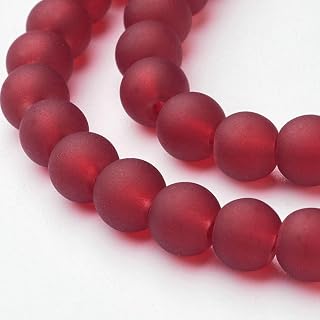About 140pcs 6mm Frosted Clear Glass Round Beads Spacer Beads Crystal Stone Beads for Necklaces Bracelets Earrings Jewelry Making, Hole:1.3~1.6mm