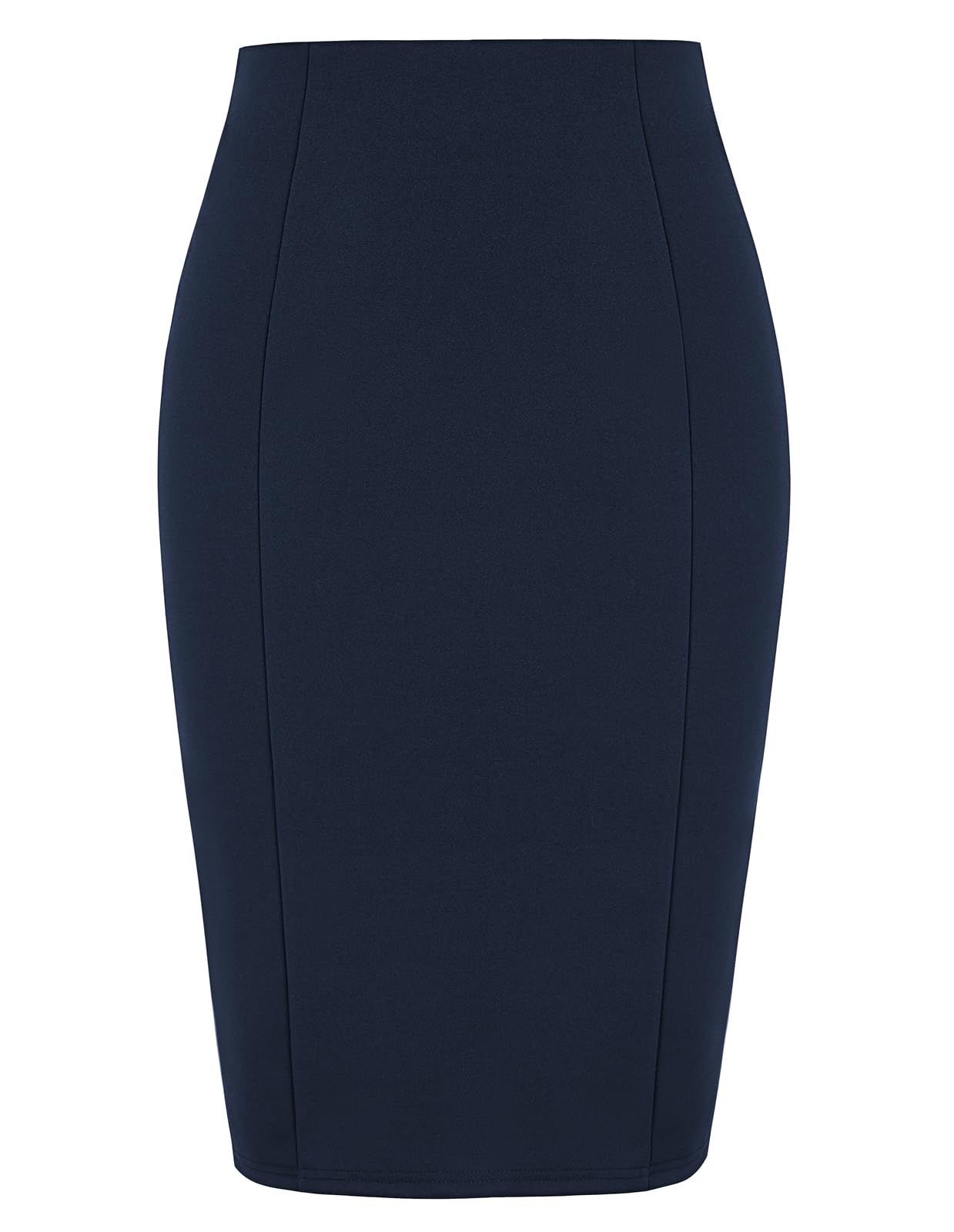 Kate Kasin Women's Elastic Waist Stretch Knee Length Plaid Bodycon Pencil Skirt