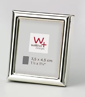 walther design Silver Picture Frame 3.5 x 4.5 cm Twin Pack Chloe Portrait Frame WD354SD