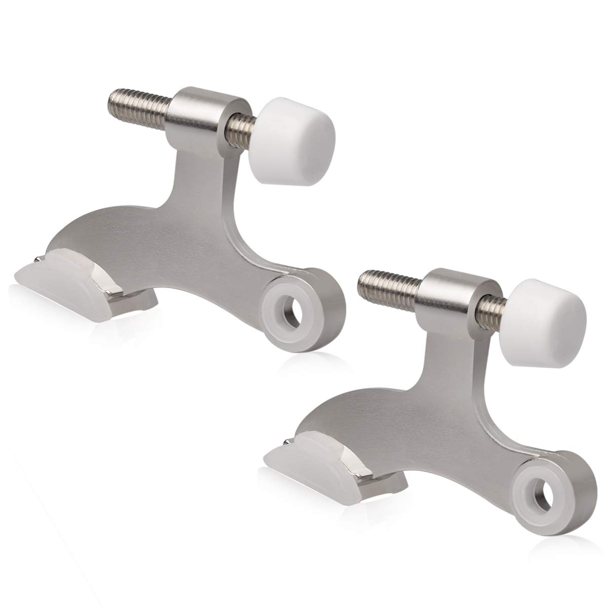 KOVOSCH 2 Pack Hinge Pin Door Stopper Brushed Satin Nickel - Adjustable Heavy Du