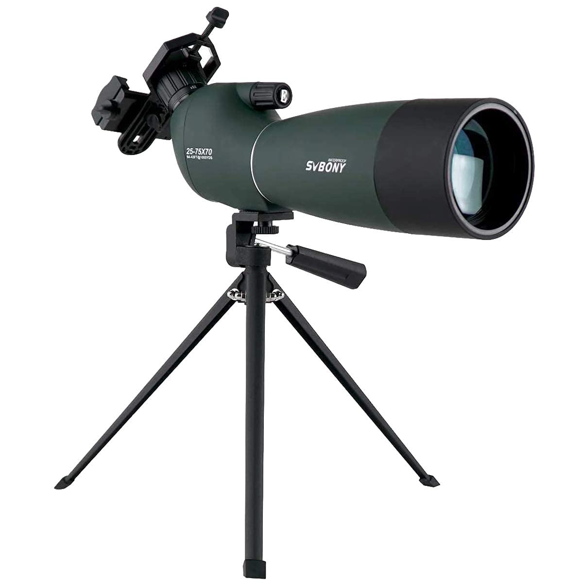 SVBONY SV28 Spotting Scope, Angled 25-75x70 with Tripod for Target Shooting | Sp