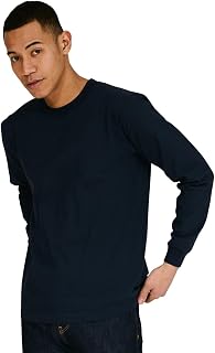Hanes Beefy T-shirt à manches longues pour homme 100 % coton épais uni