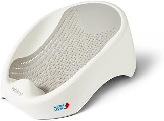 Nuby Newborn Baby Bath Support - Ergonomic Design | Lightweight and Portable | Anti-Slip | Suitable from Birth (White)