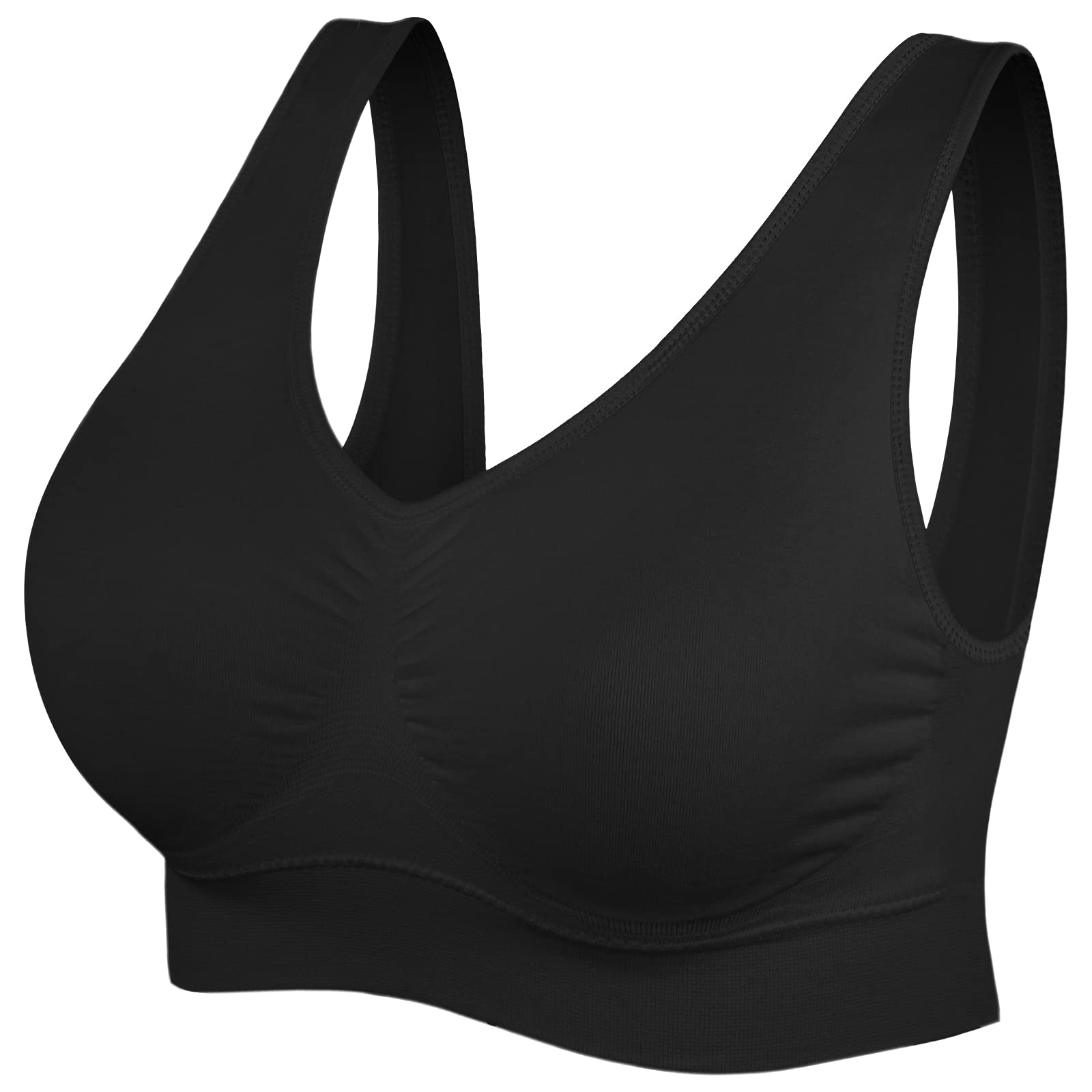 SIMIYA - Women's Classic Comfort Bra Push Up Wirefree 3 Pack Beige