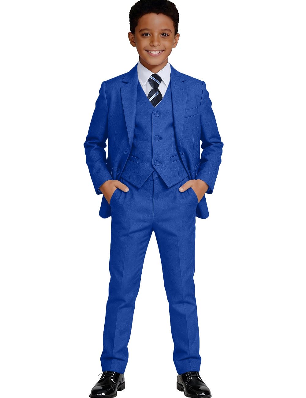 Visaccy Boys Formal Suit Slim Fit Clothing Ring Straps Outfit Tuxedo Suits Adjus