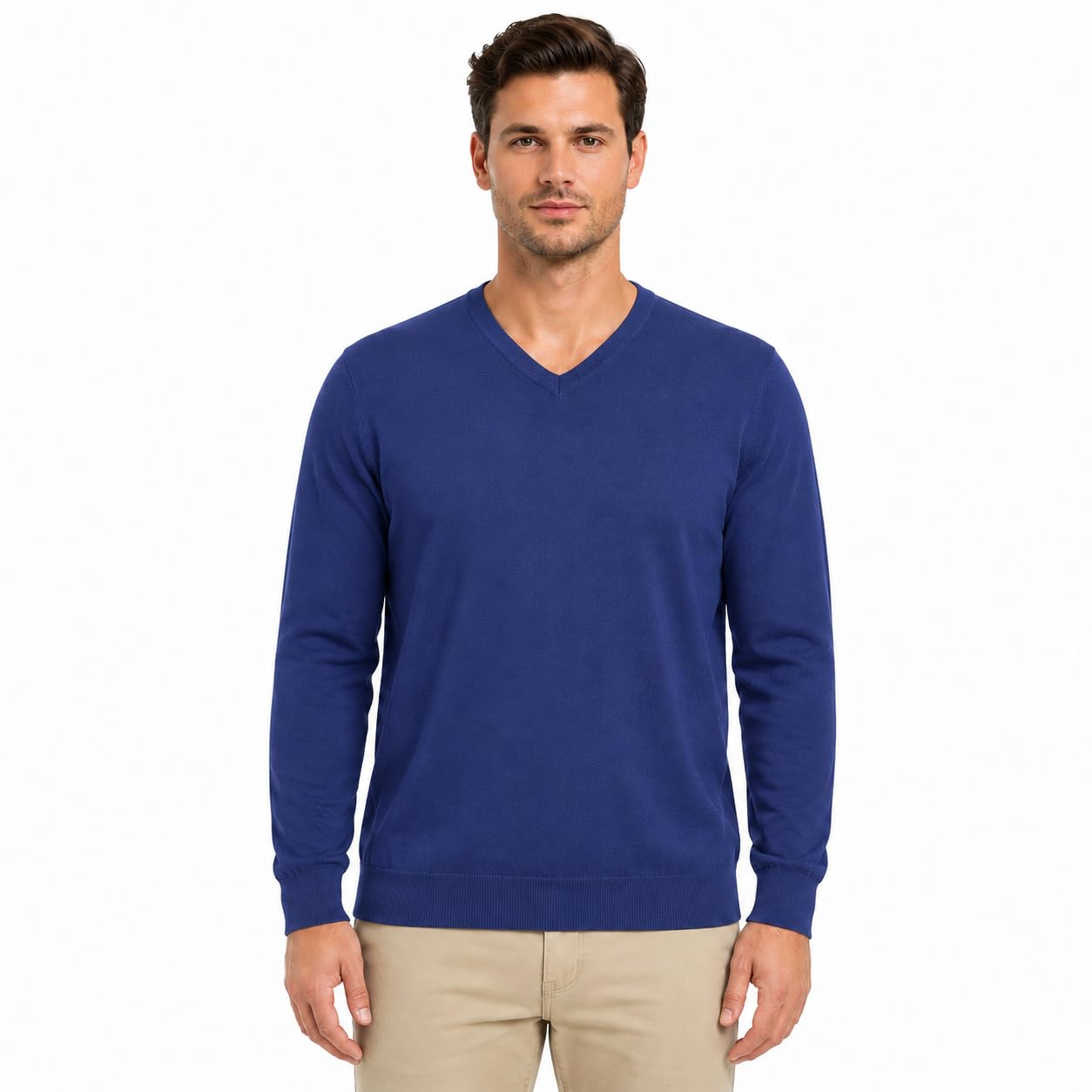 Krumba Men Cotton Oversized V-Neck Put On Sweater