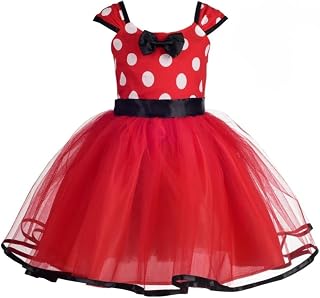 Lito Angels Girl Mouse Polka Dot Princess Dress Costumes Birthday Party Christmas Holloween Fancy Tutu Dresses with Hoop for Hair