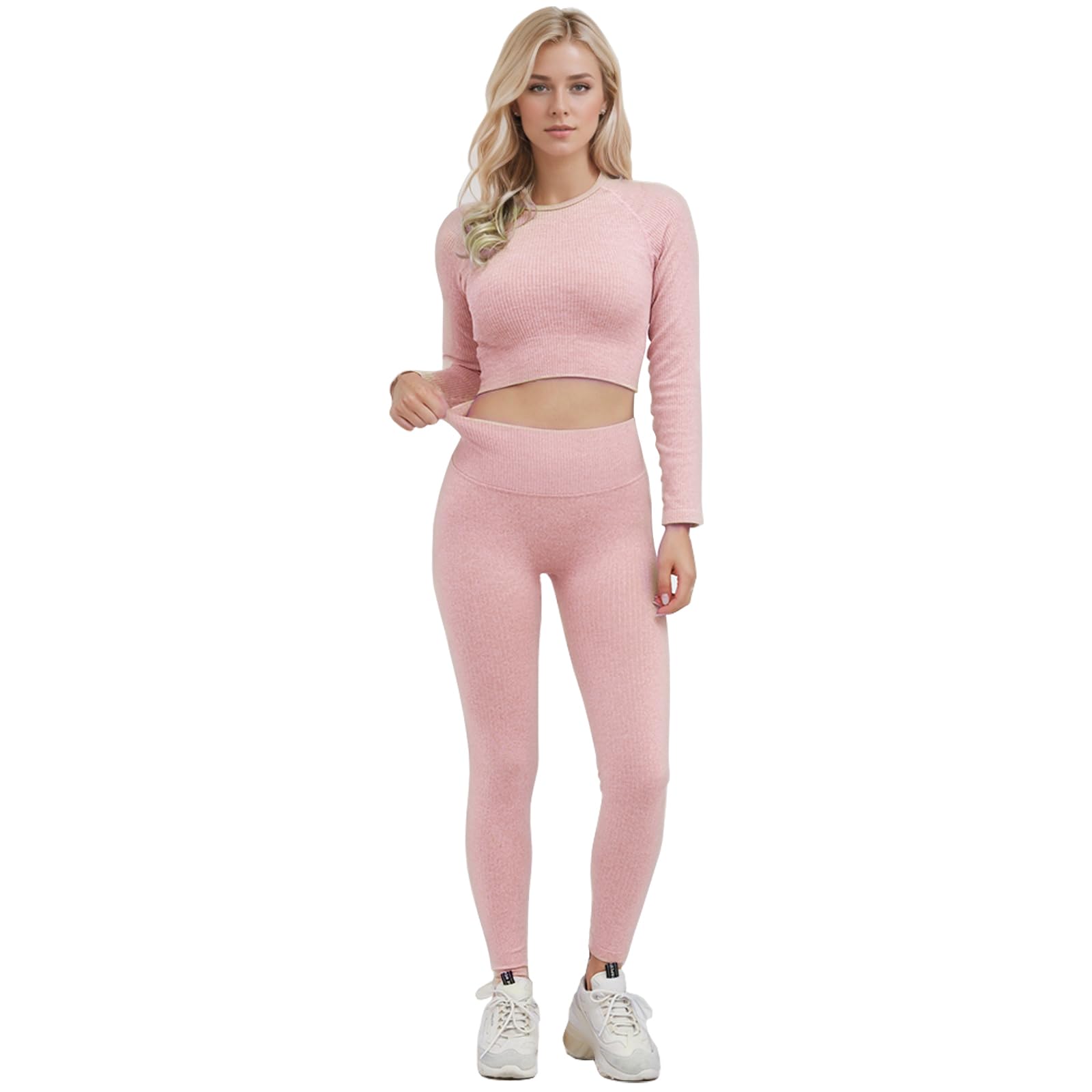 2 Pieces Workout Sets for Women Leggings with Padded Sports Bras