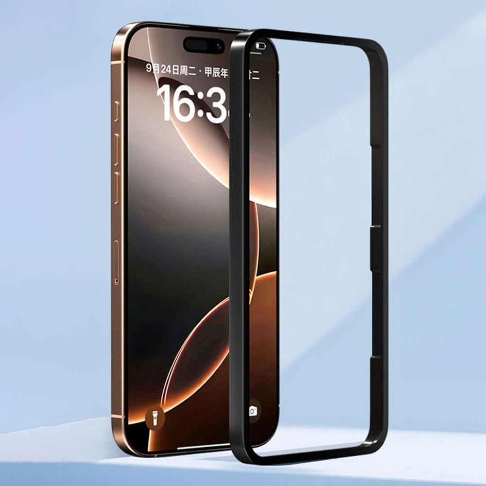 Tempered Glass Screen Protector Easy to Install Black for iPhone 17 Series Scree