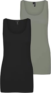 VERO MODA Womens Long Tank Top 2 Pack
