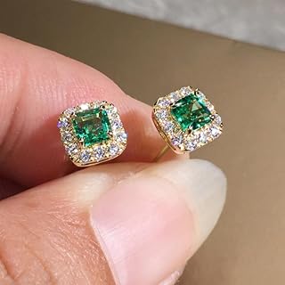 Boucles d'oreilles à tige carrées éblouissantes en oxyde de zirconium pour femmes bijoux géométriques