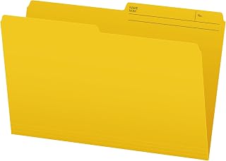 Pendaflex File Folders - Yellow Colour File Organizers, 1/2 Cut Tab, Legal Size, Durable Paper Stock, 100/Box, Ideal for Office, Home, and School Organization