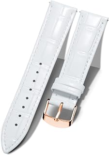 BINLUN Leather Watch Strap 10mm-24mm Crocodile Design Alligator Quick Release Replacement Straps for Smartwatch Men Women