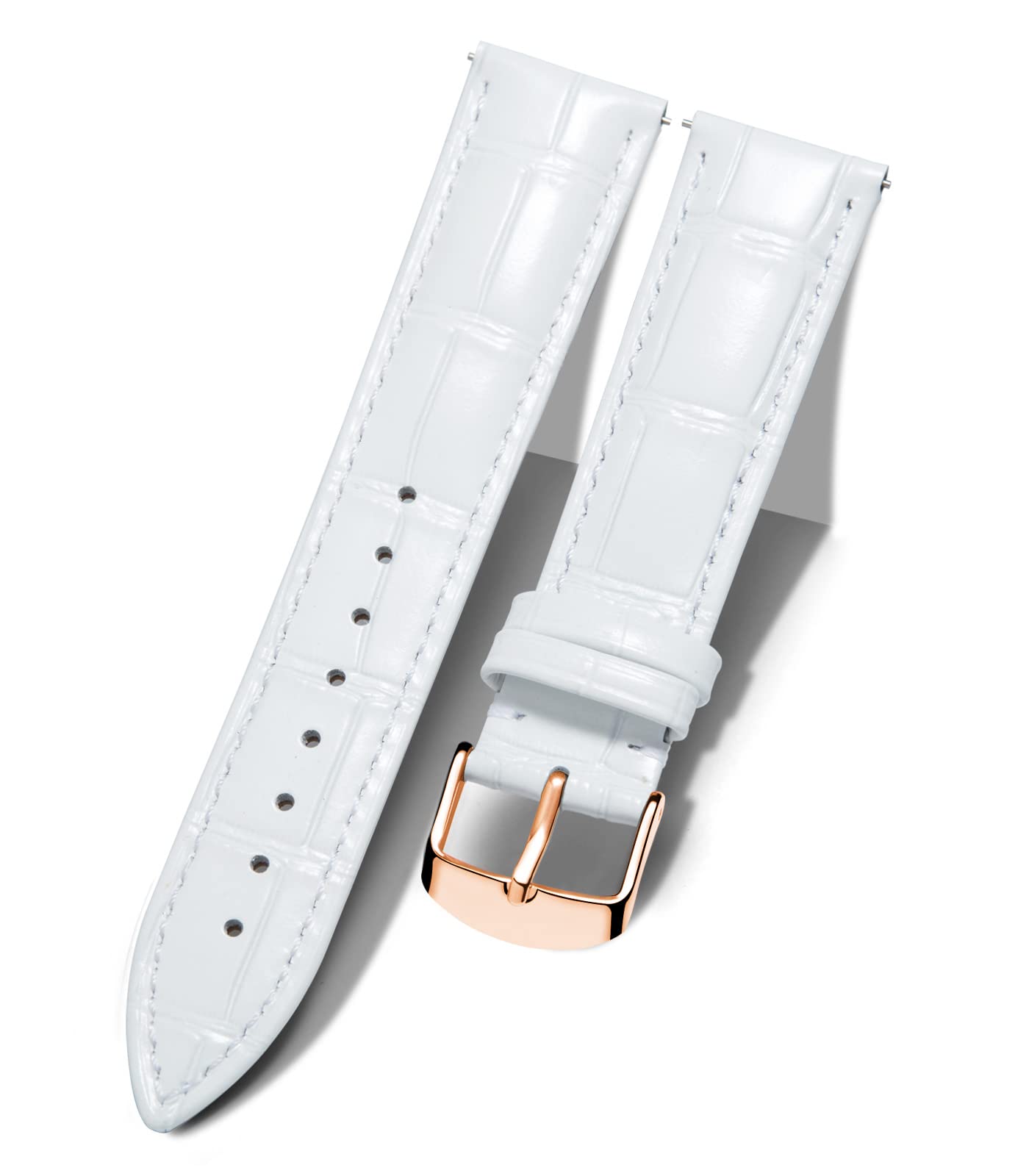 BINLUN Leather Watch Strap 10mm-24mm Crocodile Design Alligator Quick Release Re