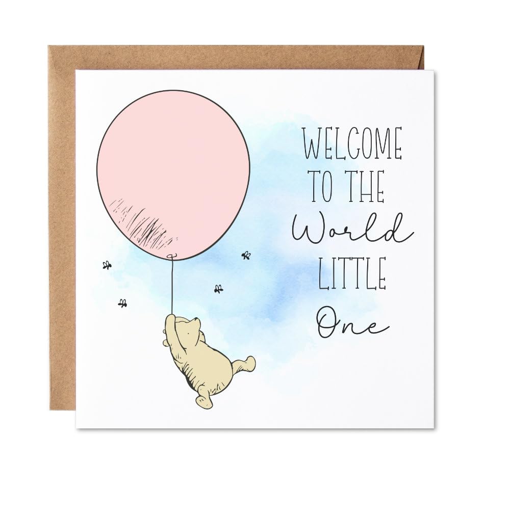 Maise & Rose New Baby Girl Card | Winnie The Pooh | Welcome To The World P7 | Li