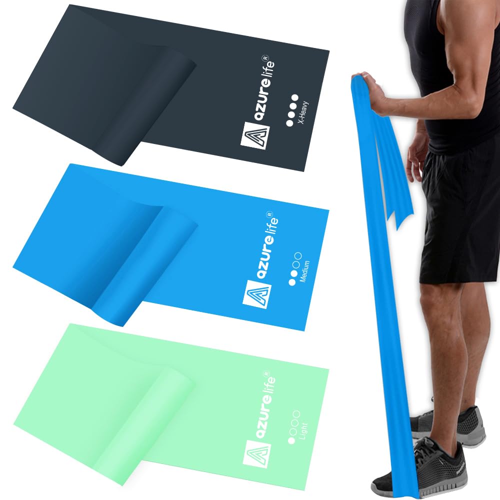 A AZURELIFE Resistance Bands,Professional Long Non-Latex Elastic Stretch Bands,E