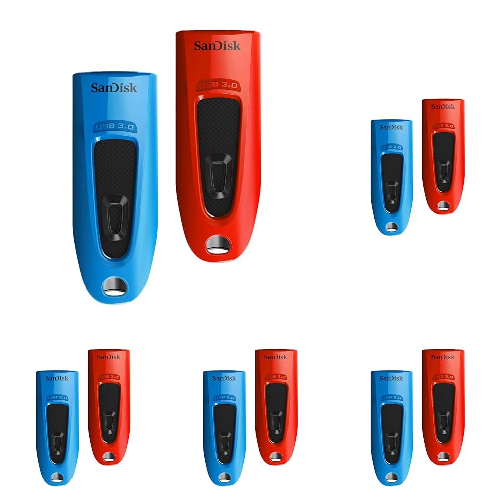 SanDisk Ultra 32 GB USB Flash Drive USB 3.0 Up to 130 MB/s Read - Twin Pack, Red