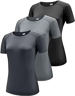 Boyzn Women's 3 Pack Short/Long Sleeve Workout Running Shirts, UPF 50+ Sun Protection Shirts, Athletic Exercise Gym T-Shirts