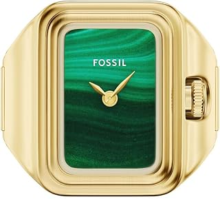 Fossil Women's Quartz Stainless Steel Two-Hand Watch Ring, Color: Silver (Model: ES5245)