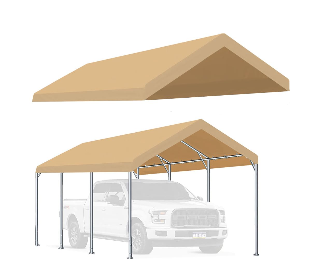Rutile 10'x20' Carport Canopy ONLY Tent Garage Replacement Top Tarp Car Shelter 