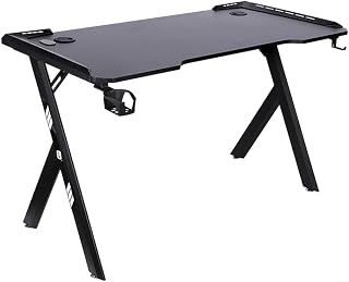 NK Ergonomic LED Gaming Desk (120 x 60 cm) – Cup and Bottle Holder, Headphone Stand, Cable Management, Gaming Desk, Table 1.5 cm (Resistance) Maximum Weight Supported 100 kg