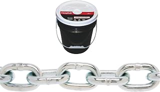 Campbell 0140523 System 3 Grade 30 Low Carbon Steel Proof Coil Chain in Round Pail, Zinc Plated, 5/16" Trade, 0.31" Diameter, 92' Length, 1900 lbs Load Capacity