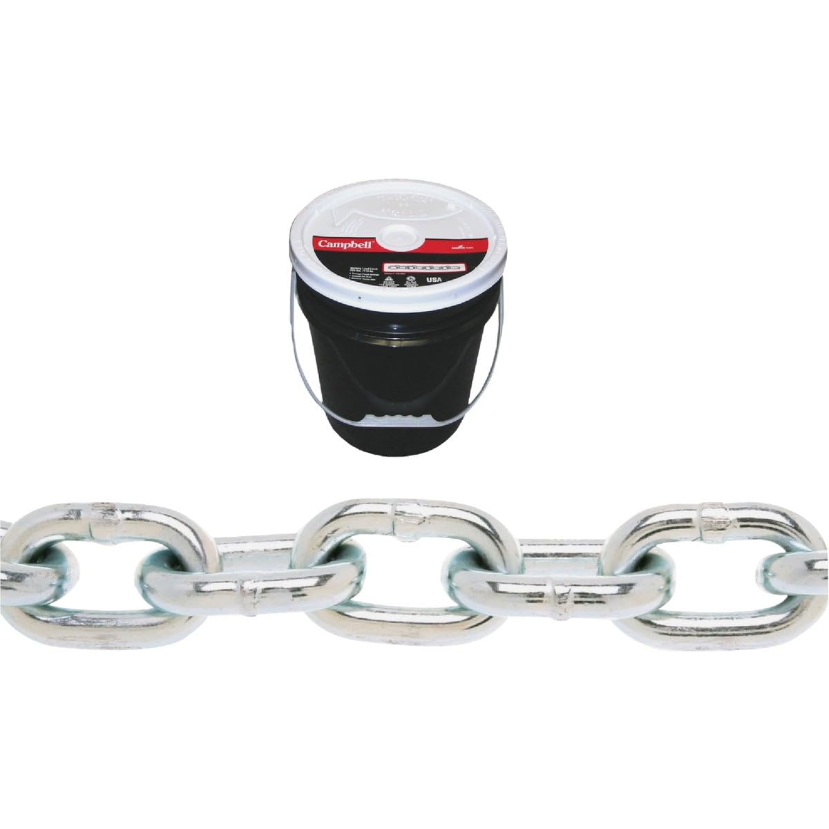 Campbell 0140523 System 3 Grade 30 Low Carbon Steel Proof Coil Chain in Round Pa