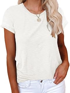 Cicy Bell T-Shirt da Donna Bluse e Camicie Girocollo Cotone Estivo Casual Maglietta da Donna Allentate