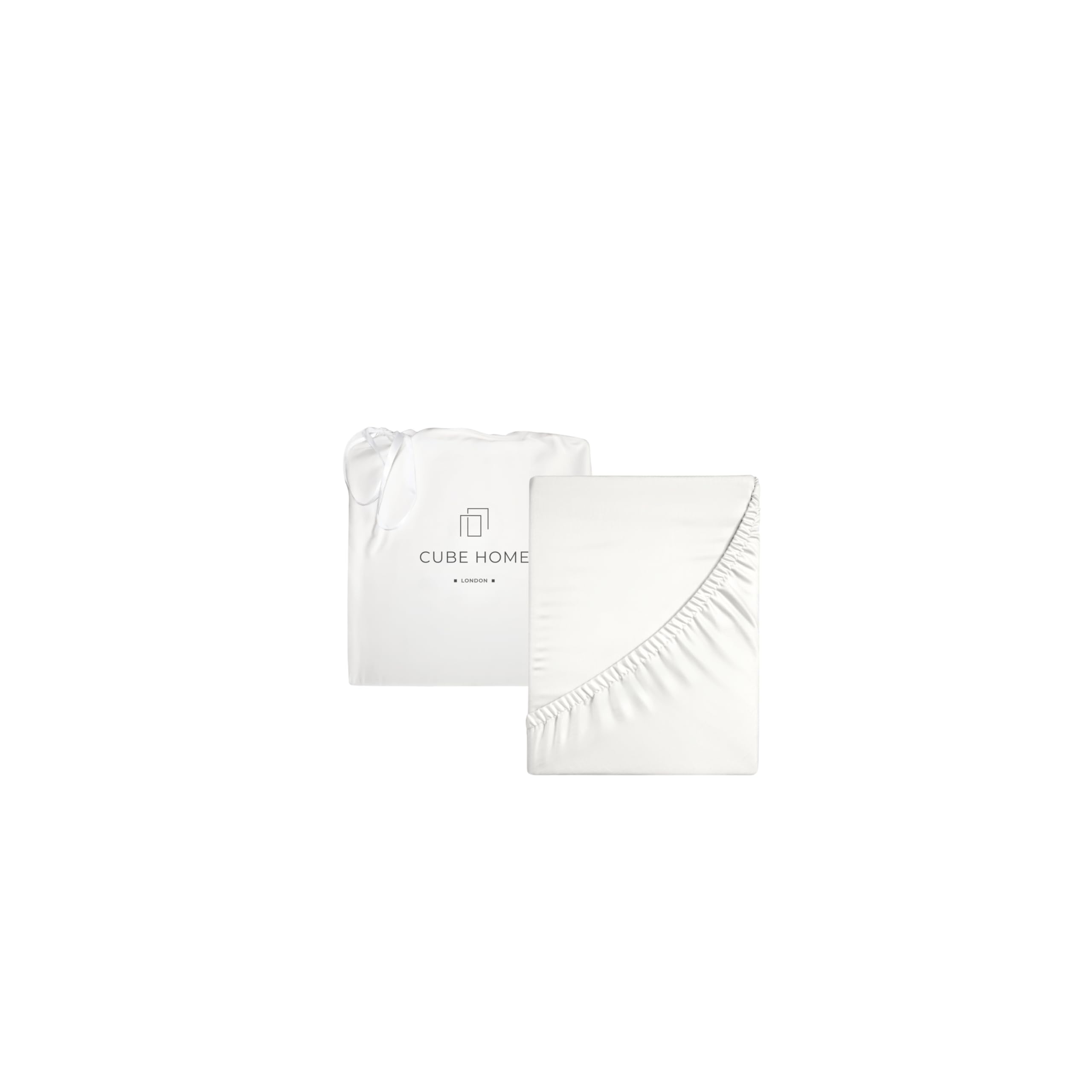 Cube Home - Luxury Fitted Sheet, Deep Pocket - 100% Natural Bamboo, Soft, Breath