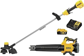 DEWALT DCKO215M1R 20V MAX XR Brushless Lithium-Ion Cordless String Trimmer and Blower Combo Kit (4 Ah) (Renewed)