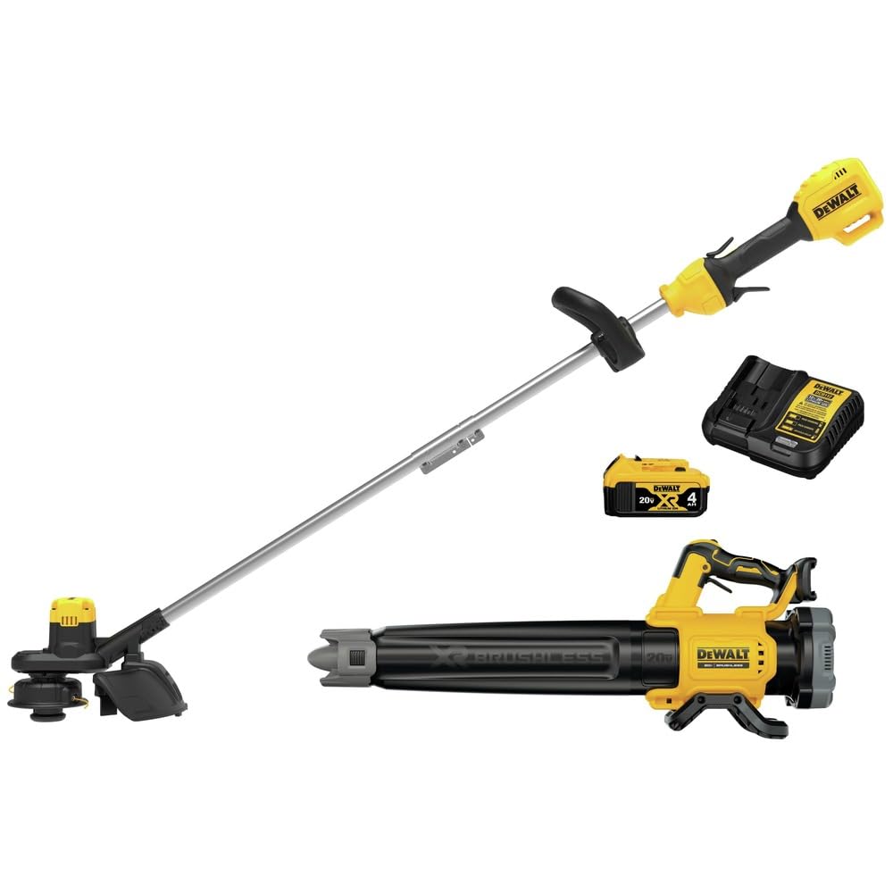 DEWALT DCKO215M1R 20V MAX XR Brushless Lithium-Ion Cordless String Trimmer and B