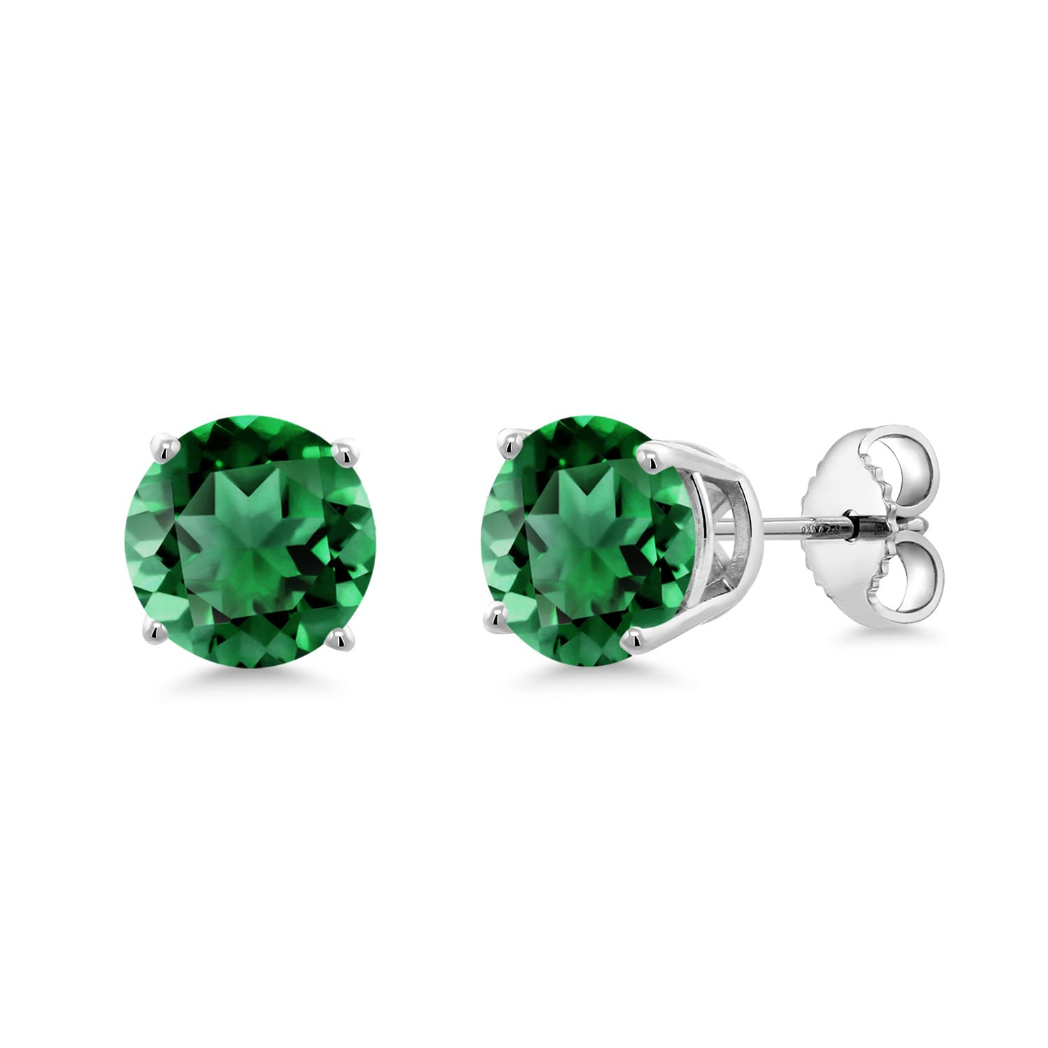 Gem Stone King 2-4 Cttw Round Gemstone Birthstone Stud Earrings For Women Men | 