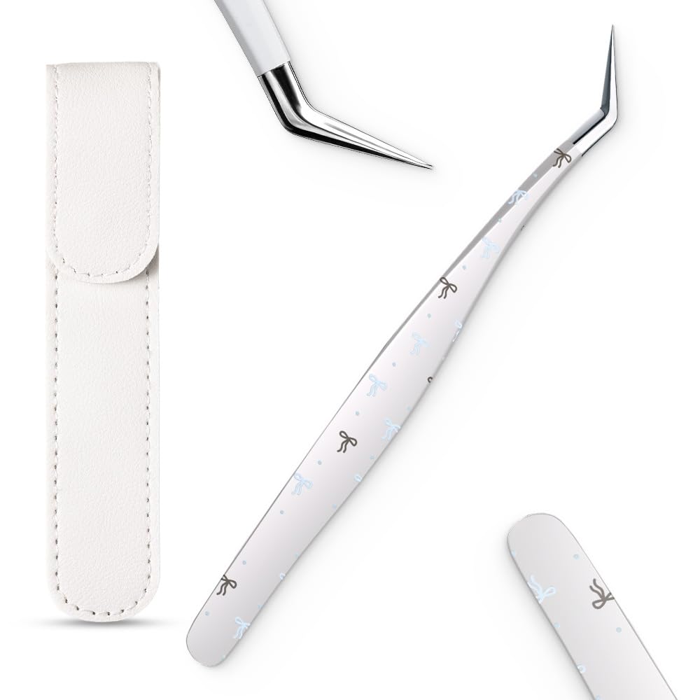 Cryslora Craft Tweezers, Precision Tweezer with Leather Pouch for Stickers | Ori