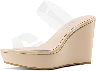Aachcol Women Platform Platform Sandals Open Toe Two Strap High Heel Wedge Prom Shoes Summer Shoes 10cm