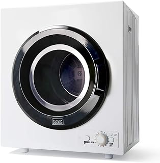 BLACK+DECKER 3.5 Cu. Ft. Portable Dryer, 13.2 lb. Capacity, 120V, BCED37 | Electric Dryer, 1500W 120V, Vented, Stainless Steel Drum, Portable Dryers for Laundry for Standard Wall Outlet