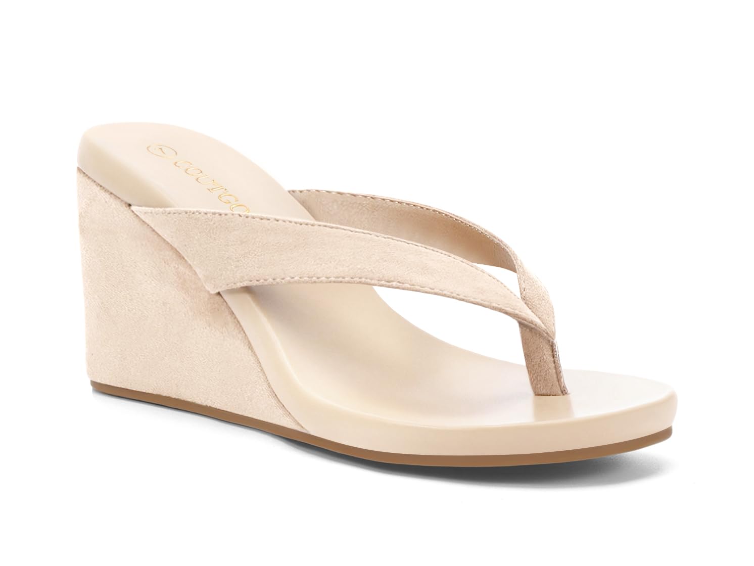 Coutgo Sandali da donna con zeppa e plateau, infradito, ciabatte estive da spiag